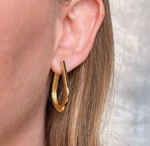 18k Gold Filled Teardrop Shaped Hoop Earrings
