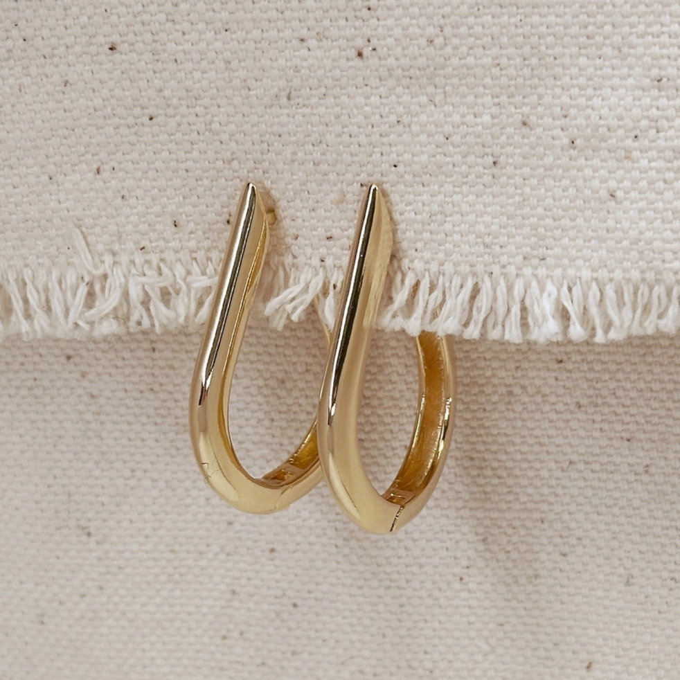 18k Gold Filled Teardrop Shaped Hoop Earrings