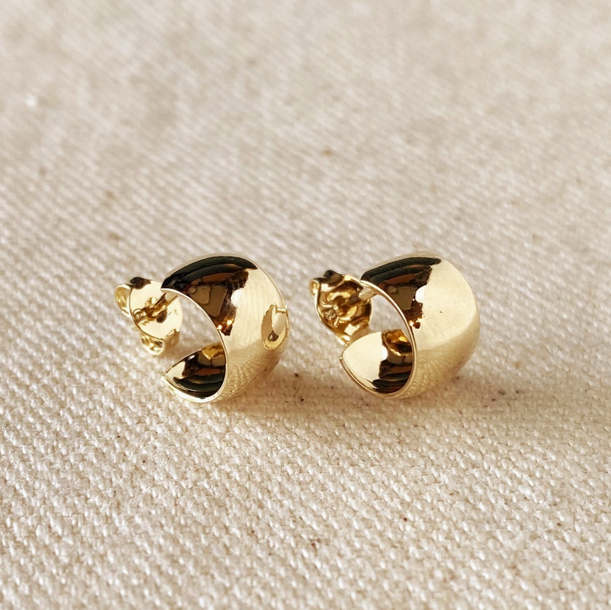 18k Gold Filled Half Open Stud Earrings
