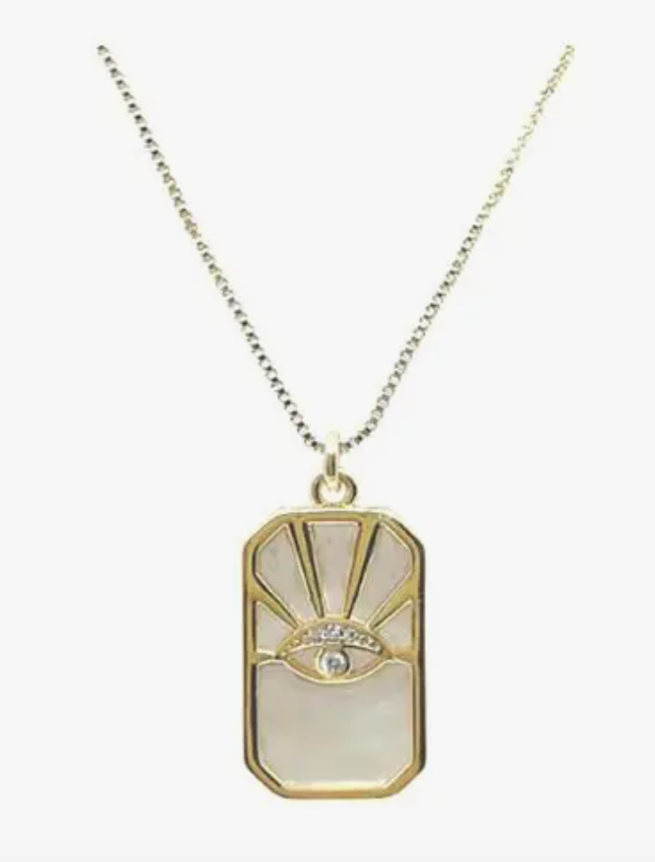 Evil Eye Pendant: 18kt Gold Fill: Mother of Pearl