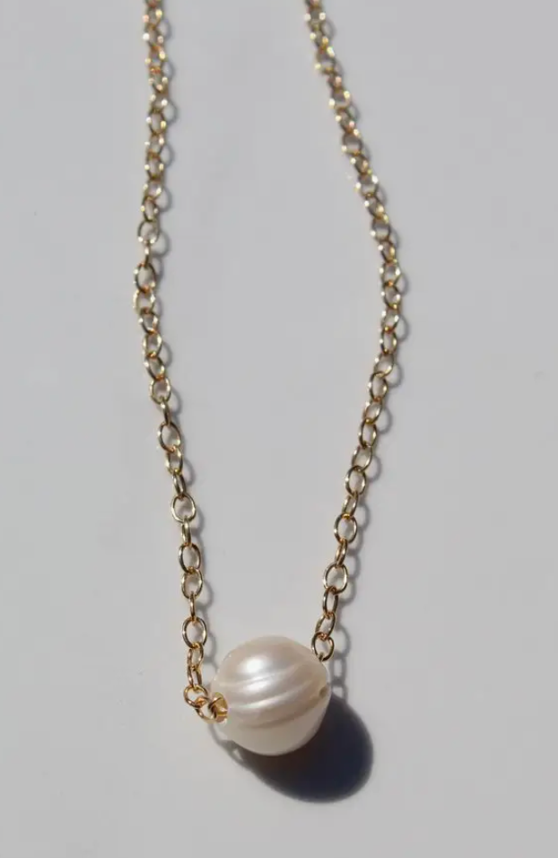 Floating Pearl Necklace - 14kt Gold Fill