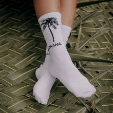 Palm Tree Socks-White