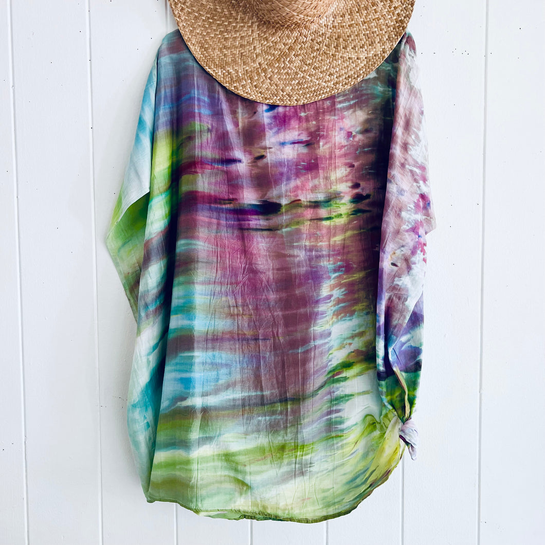 Hanalei Hand Dyed Silk Cotton Kaftan: Uilani #01