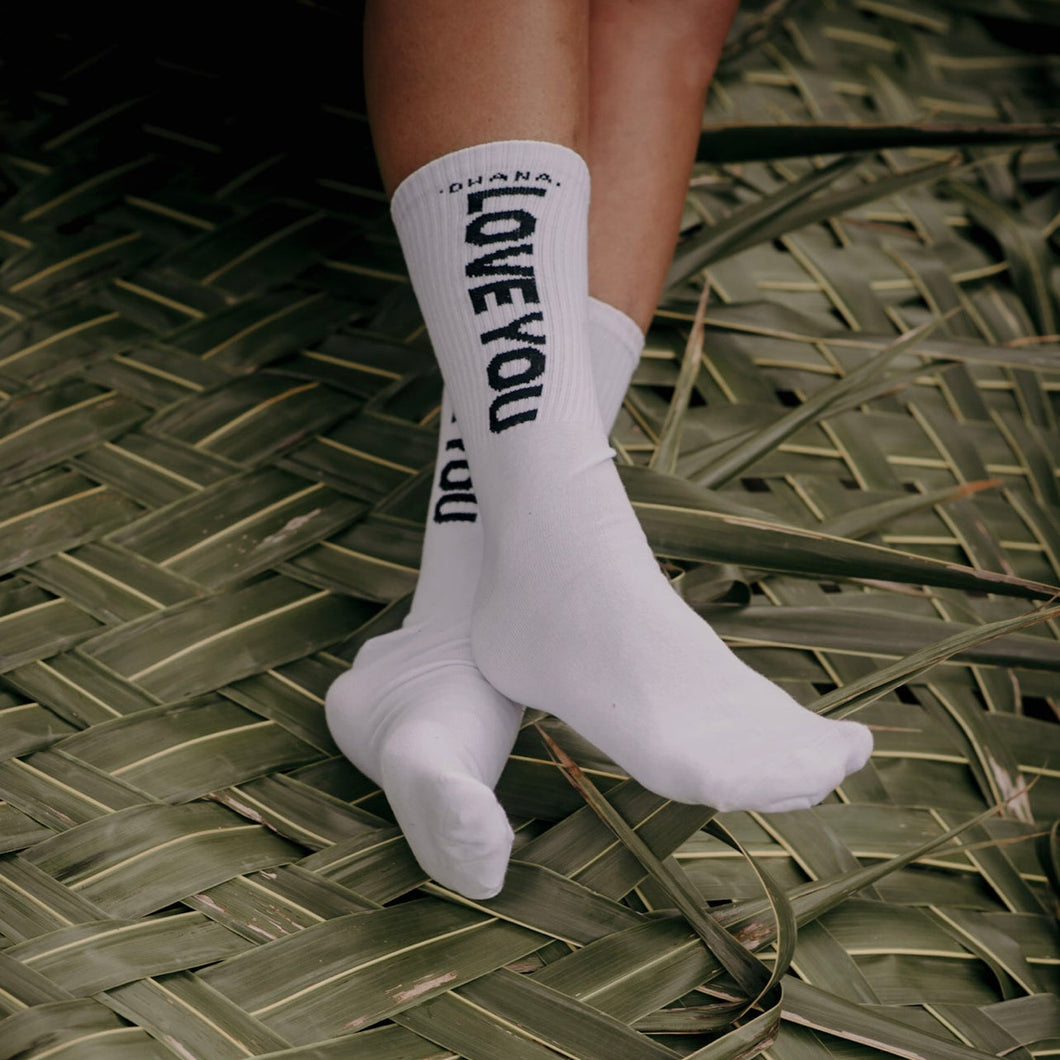 LOVE YOU Socks White