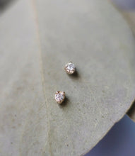Mini Solid Gold Diamond Studs
