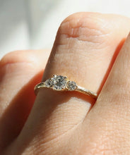 Triple Diamond Solid 14kt Gold Ring