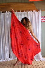 Red Hibiscus Rayon Pareo