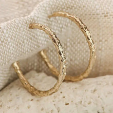 Solid Hammered 14kt Gold Hoops