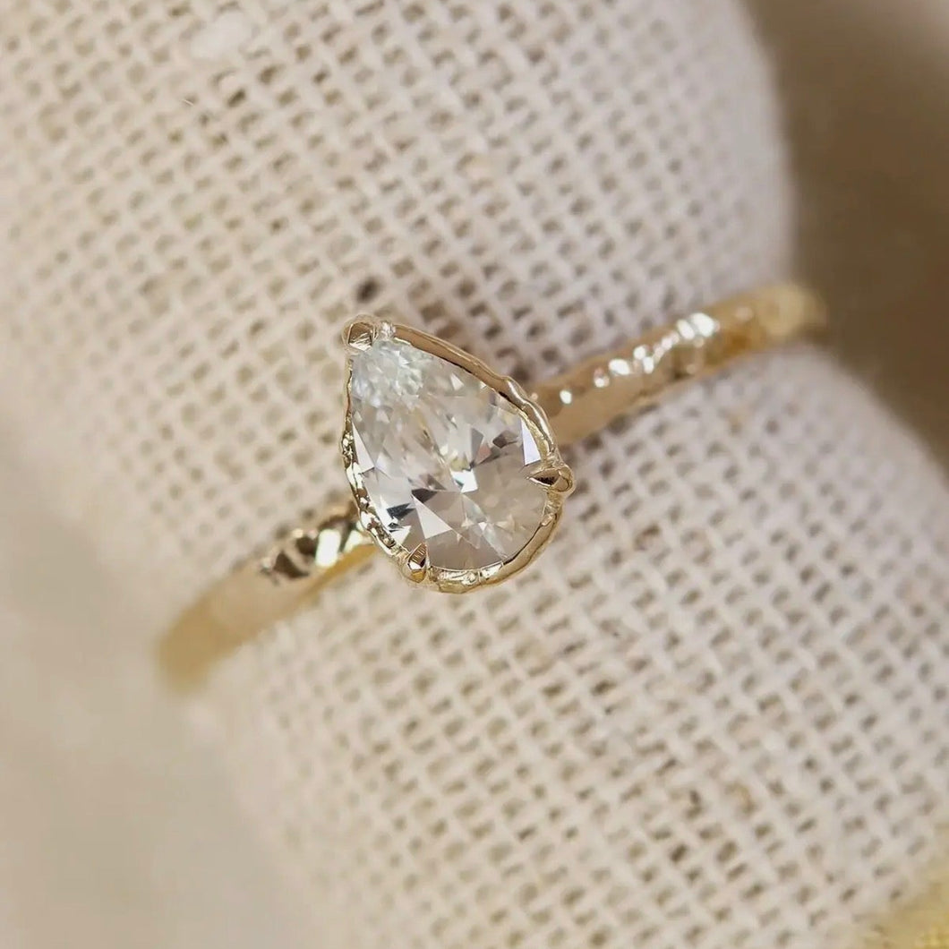 Solid 14kt Gold Diamond Ring