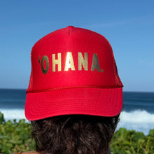 ‘OHANA. Hat Red & Gold
