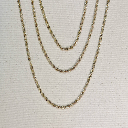18k Gold Filled Rope Chain In 3.0mm Thickness Gold Chain Com