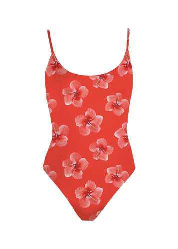 MAI Baja Bodysuit: Strawberry Hibiscus