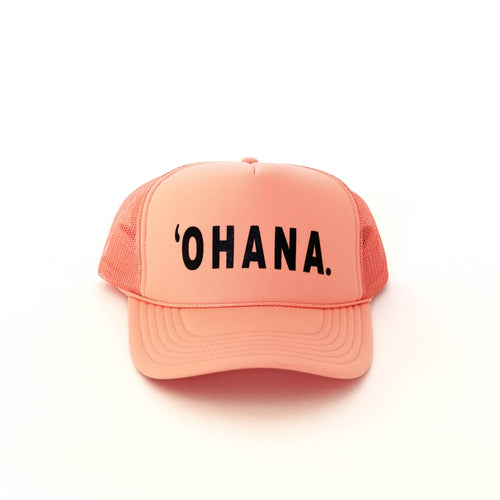 'OHANA HAT: Coral/Black