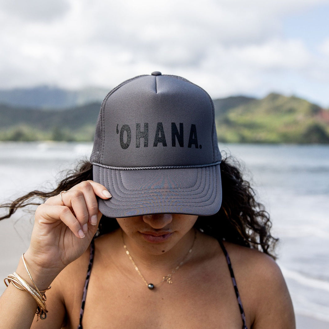 'OHANA. HAT: Charcoal/Black