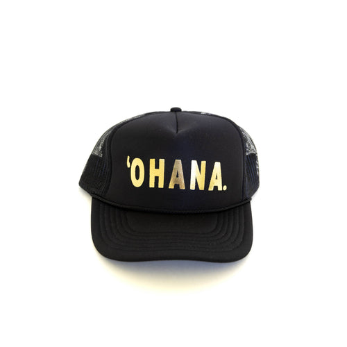 ‘OHANA. Hat Black & Gold