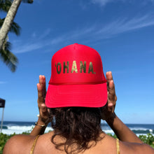 ‘OHANA. Hat Red & Gold