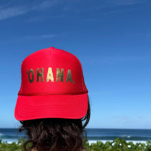 ‘OHANA. Hat Red & Gold