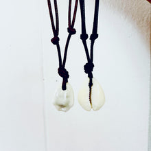 White Cowrie Pendant on Nylon Necklace