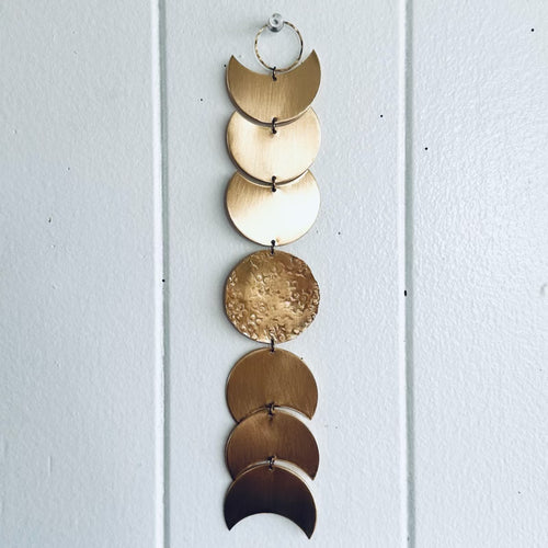 Home Decor Wall Hanging - Moon Phase Wall Hanging in Brass