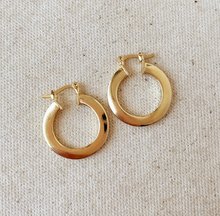 18k Gold Filled Flat Hoop Earrings