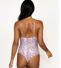 Mai Mod Bodysuit: Mauve Reptile