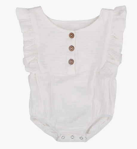 White Baby Romper