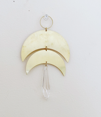 Suncatcher- Brass Double Crescent Mini Sun Catcher