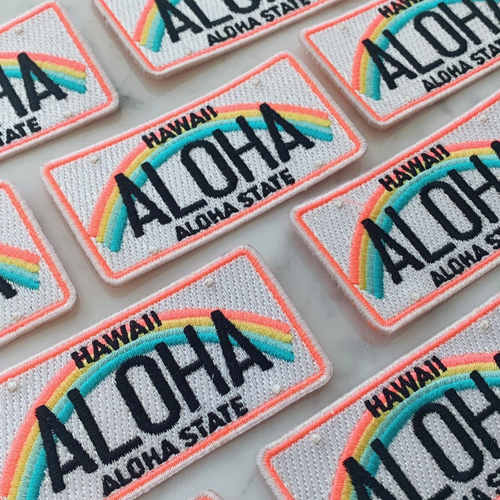 Waves Collection: Hawaii Aloha License Plate Patch