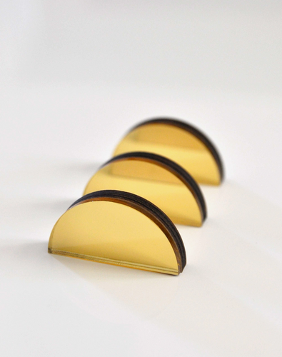 Gold Mirror Acrylic Moon Magnet Set