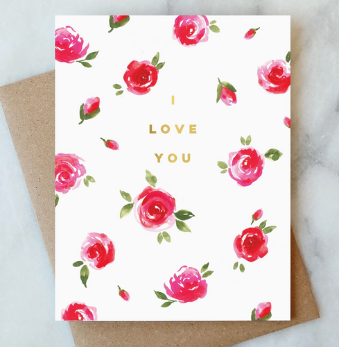 I Love You Roses Greeting Card | Valentine Love Friendship
