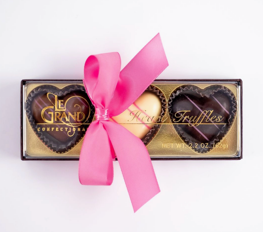 Valentine 3-Piece Chocolate Hearts -Valentine Chocolate Gift
