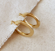 18k Gold Filled Flat Hoop Earrings