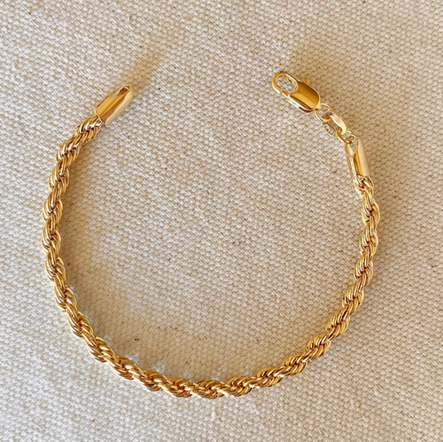 18k Gold Filled 4mm Rope Bracelet
