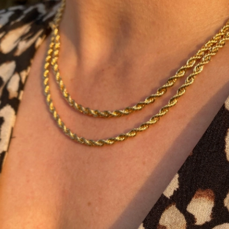 18k Gold Filled Rope Chain in 3.0mm Thickness Gold Chain