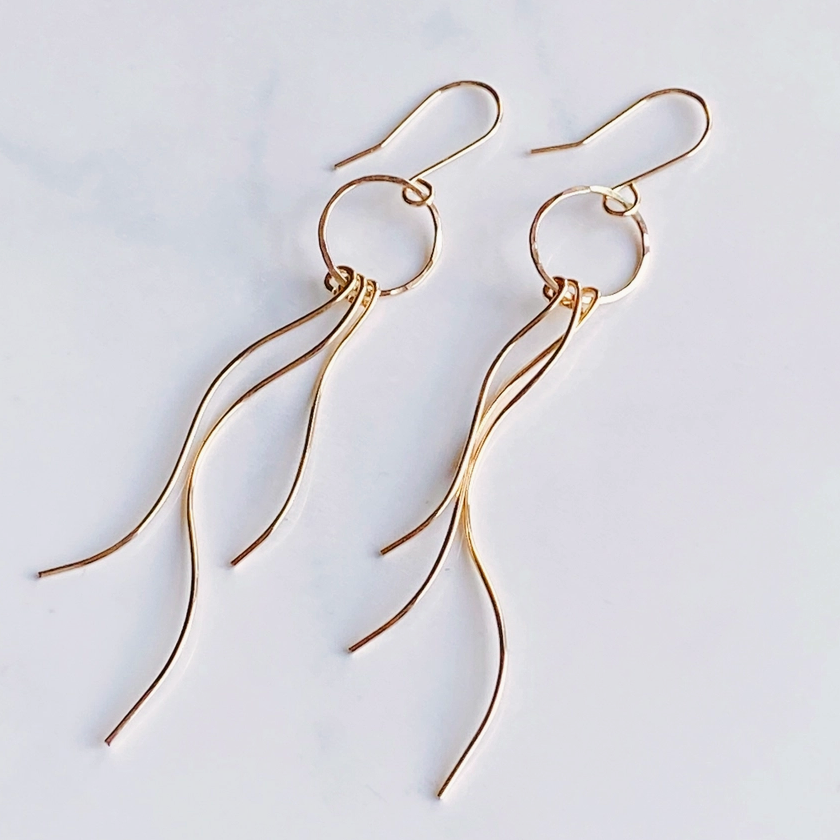 Circle and Wave Earrings