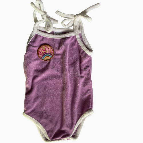 Terry Romper Tie Strap - Lilac, Aloha Anuenue Patch
