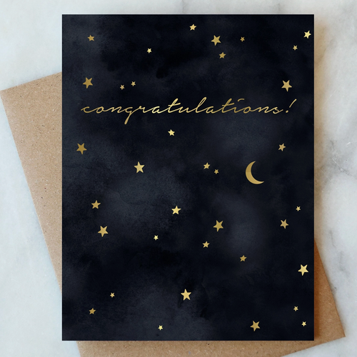 Black Sky Congrats Greeting Card