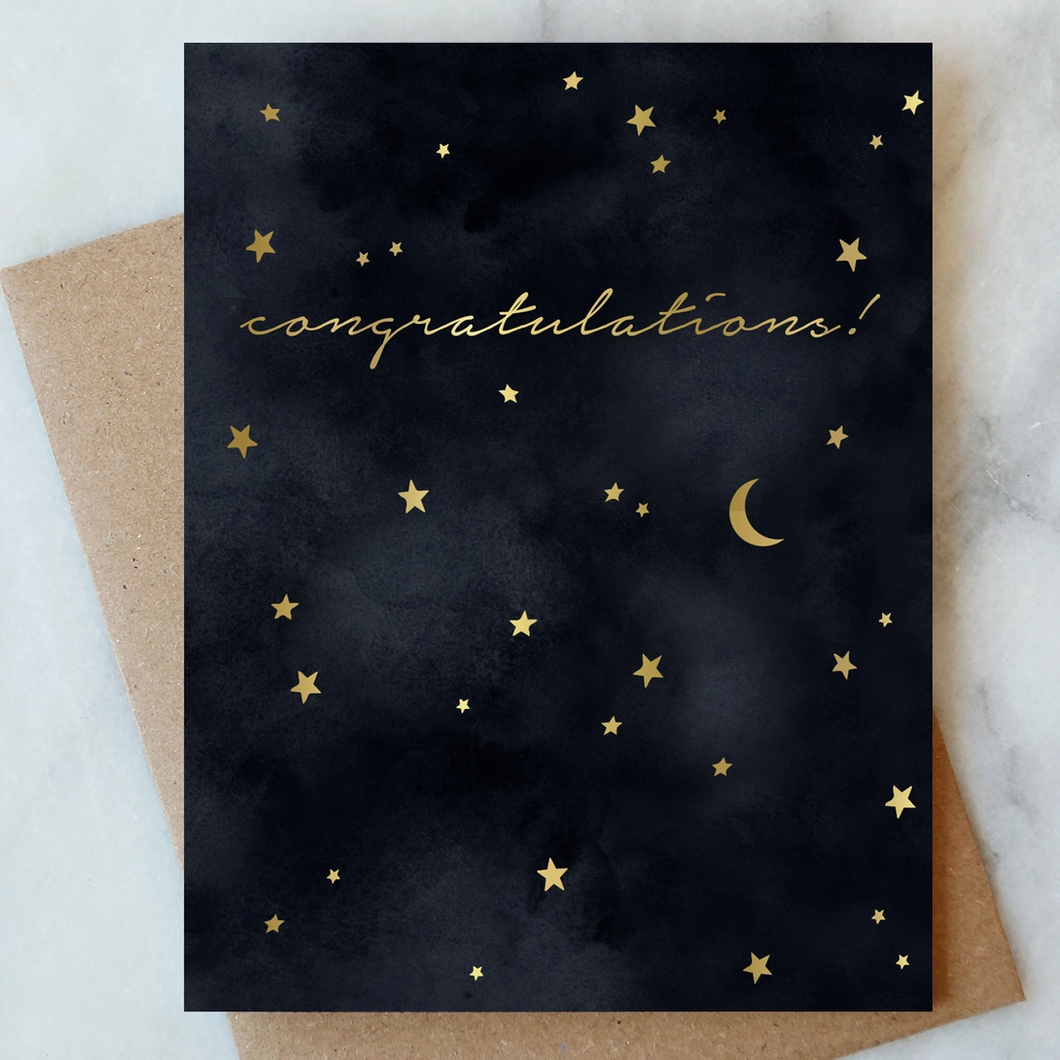 Black Sky Congrats Greeting Card