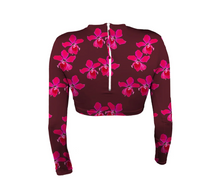 CROPPED RASH GUARD- Bright Pink Orchid