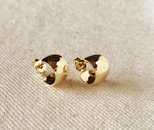 18k Gold Filled Half Open Stud Earrings