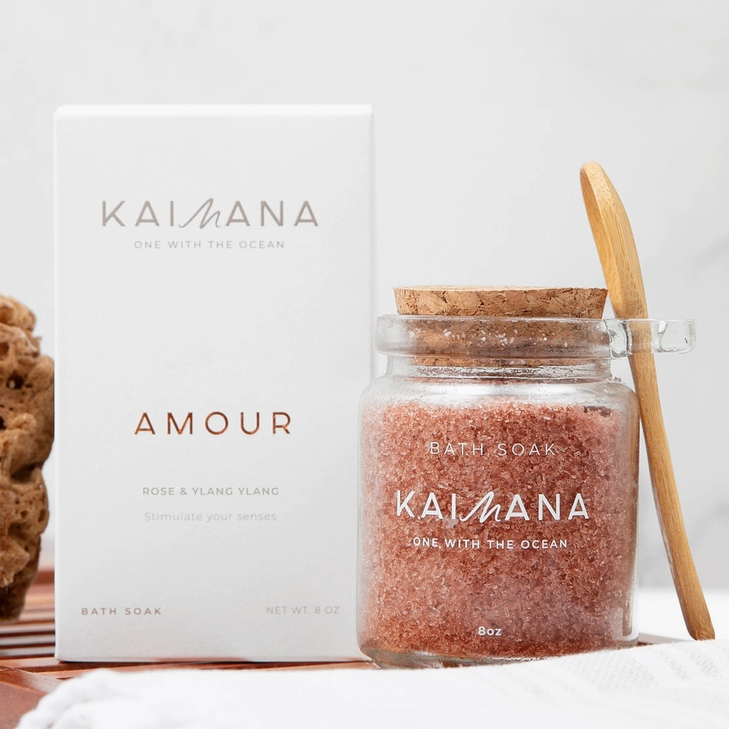 Amour Bath Soak – Hawaiian Sea Salt, Rose & Red Alaea Clay