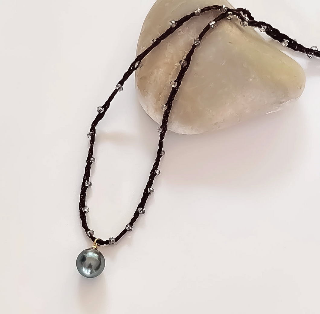 Tahitian Pearl Crochet Necklace