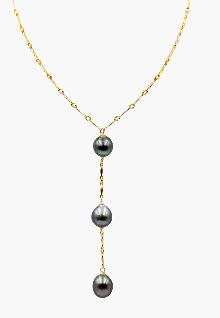 Triple Pearl Y Necklace