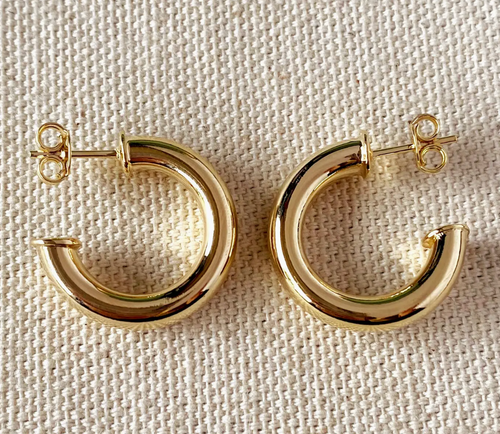 18k Gold Filled Half-Hoops Earrings