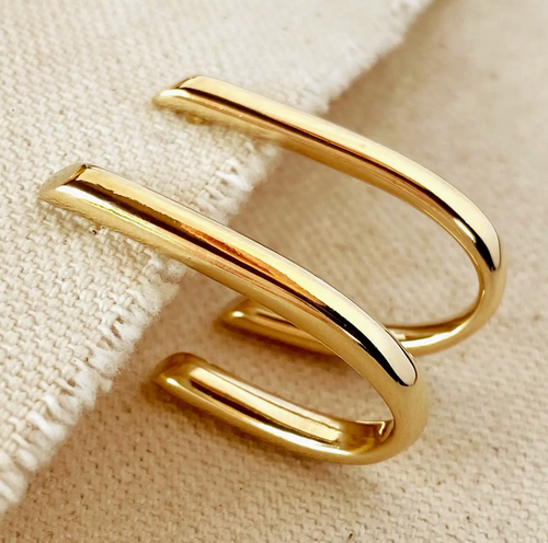 18k Gold Filled J Hoop Earrings