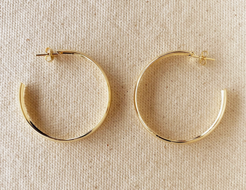 18k Gold Filled 40mm Hollow C-Hoop Earrings