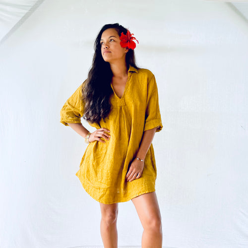 NOʻI Hanalei Linen Dress