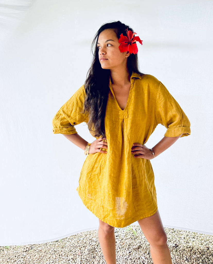 NOʻI Hanalei Linen Dress Ohana Shop Kauai