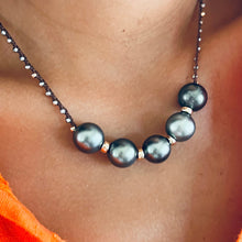 5 Large Pearl w/Pyrite Necklace #7