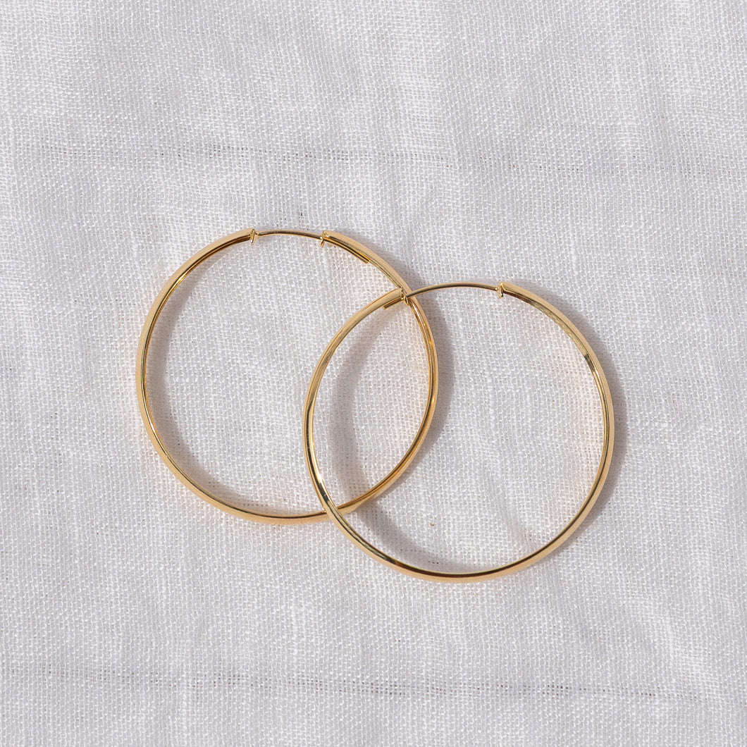 18k GF Hollow Continuous  Hoop Earrings
